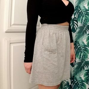 American Apparel  Heather Gray Jersey Pocket Skirt